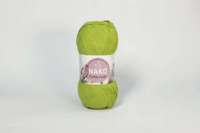 Пряжа Cotton Lux 100гр/330м NAKO, салатовий яскравий, 97567