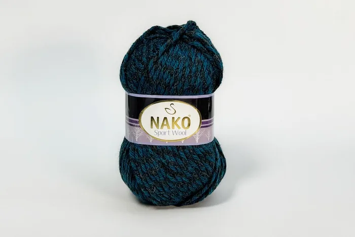 Пряжа Sport wool 100гр/120м NAKO, бірюзовий темний, 21341