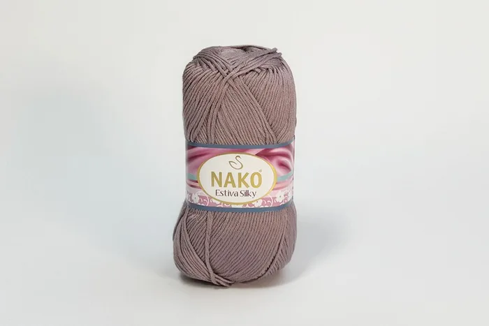 Пряжа Estiva Silky 100гр/224м NAKO, рожевий сірий темний, 12928