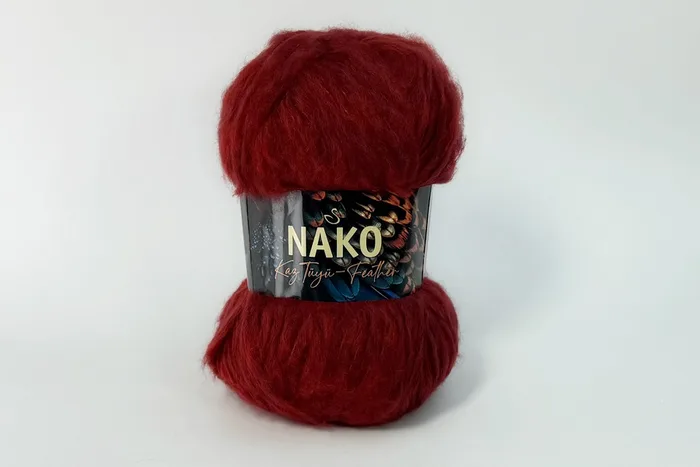 Пряжа KazTuyu Feather 100гр/200м NAKO, червоний