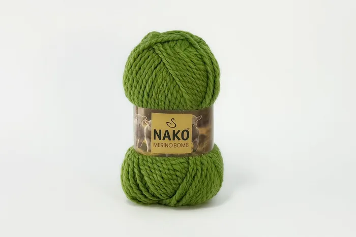 Пряжа Merino Bomb 100гр/120м NAKO, зелений яскравий, 10018