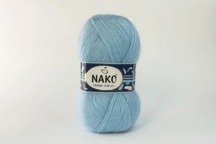 Пряжа Mohair Delikate 100гр/500м NAKO, блакитний світлий, 6119