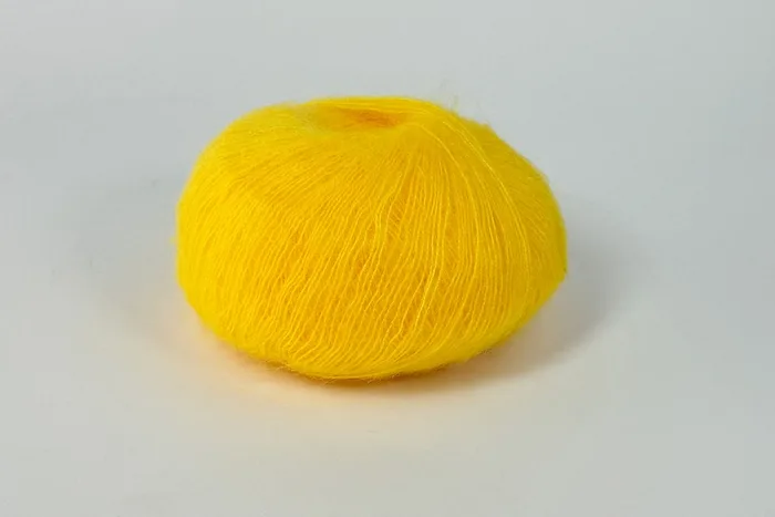 Пряжа Mohair 25гр/200м, жовтий канарейковий, 7