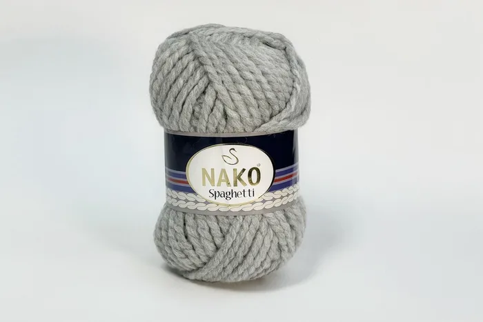 Пряжа Spaghetti 100гр/60м NAKO, сірий світлий, 195