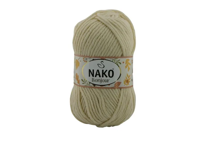 Пряжа Naco bonjour 100гр/110м NAKO, молочний жовтий, 23688