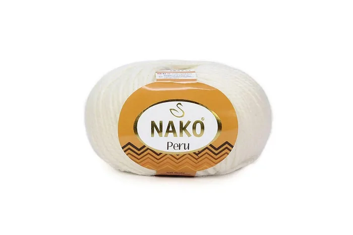 Пряжа Peru 100гр/130м NAKO, молочний яскравий, 6730