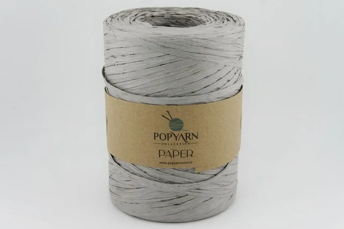 Пряжа Рафія 250гр/360м POPYARN, сірий світлий, 514