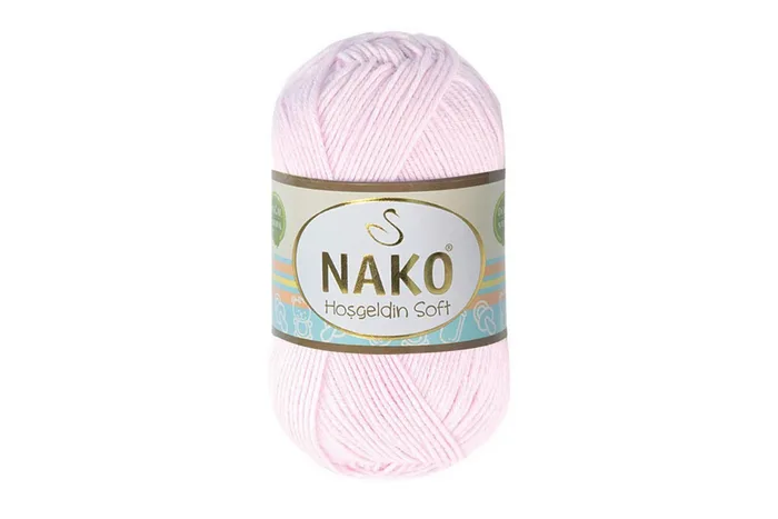 Пряжа Hosgeldin soft 100гр/230м NAKO, рожевий світлий, 10557