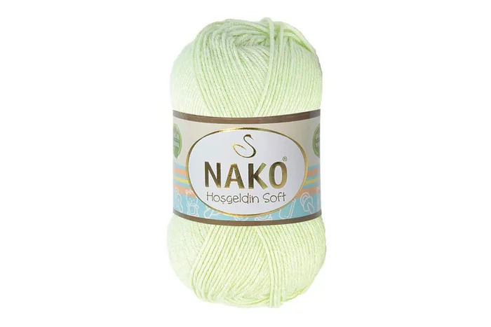 Пряжа Hosgeldin soft 100гр/230м NAKO, салатовий яскравий, 10559