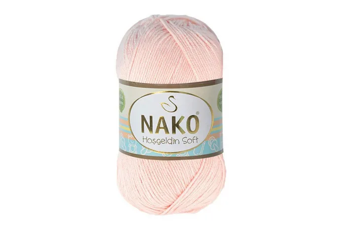 Пряжа Hosgeldin soft 100гр/230м NAKO, персиковий блідий, 99