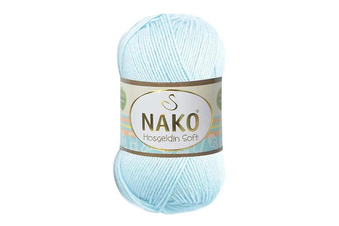 Пряжа Hosgeldin soft 100гр/230м NAKO, блакитний блідий, 85