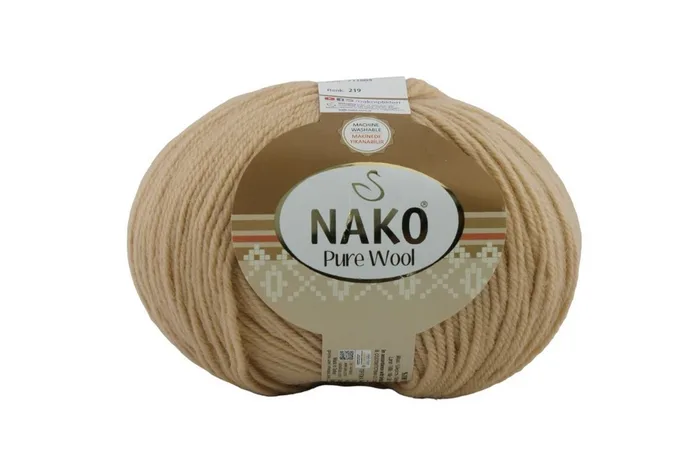 Пряжа 100гр/220м Pure wool, бежевий золотистий, 219