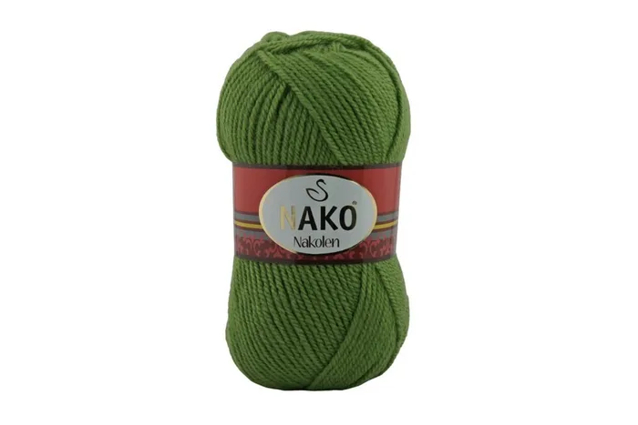 Пряжа 100гр/210м Nakolen, зелений яскравий, 10420