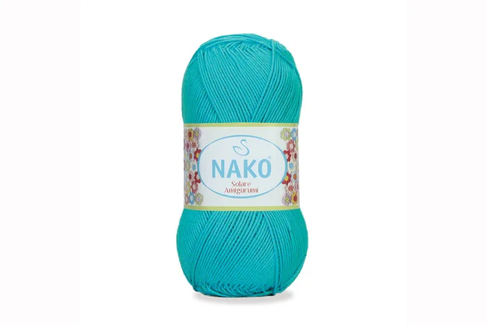 Пряжа Solare amigurumi 100гр/270м NAKO, блакитний яскравий, 6954