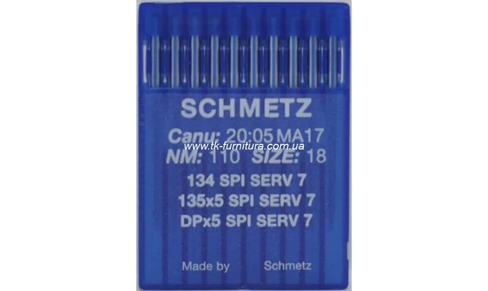 Голки DPx5 №110 (товста, кругле гостре вістря), SCHMETZ