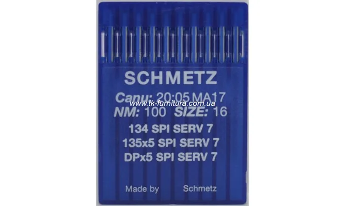 Голки DPx5 №100 (товста, кругле гостре вістря), SCHMETZ