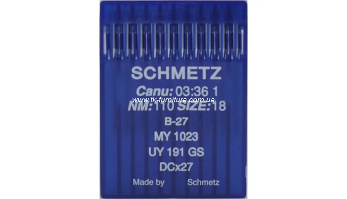 Голки DCх27 для оверлоку №110 (товста, кругле стандартне вістря), SCHMETZ