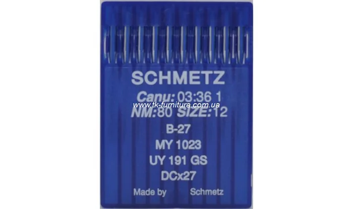 Голки DCх27 для оверлоку №80 (товста, кругле стандартне вістря), SCHMETZ