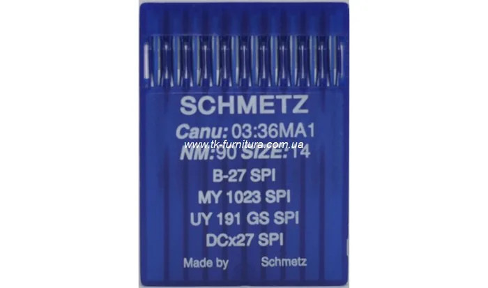 Голки DCx27 для оверлоку №90 (товста, кругле гостре вістря), SCHMETZ