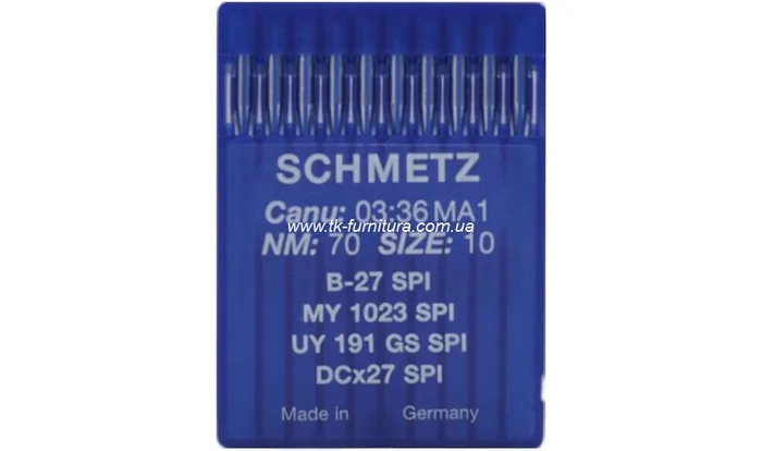 Голки DCx27 для оверлоку №70 (товста, кругле гостре вістря), SCHMETZ