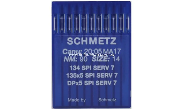 Голки DPx5 №90 (товста, кругле гостре вістря), SCHMETZ