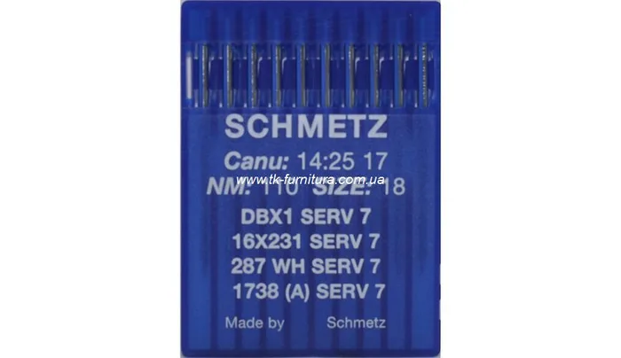 Голки DBx1 №110 (тонка, кругле стандартне вістря), SCHMETZ