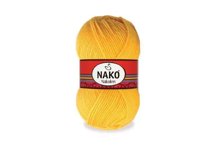 Пряжа 100гр/210м Nakolen, жовтий помаранчевий, 3052