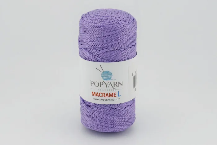 Пряжа Macrame L 100гр/90м POPYARN, бузковий світлий, 437