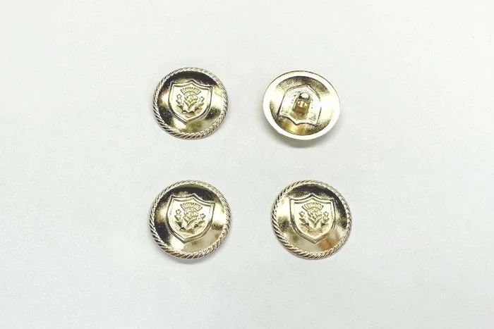 Гудзик металевий 23 мм Mertbutton, золото, SMB-405-36-gold