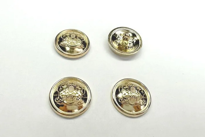 Гудзик металевий 25 мм Mertbutton, золото, SMB-319-40-gold