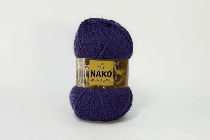 Пряжа Merino Bomb 100гр/120м NAKO, фіолетовий яскравий, 2326