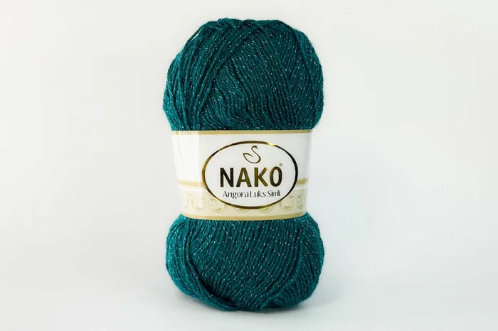 Пряжа 100гр/550м Angora Luks Simli, бірюзовий темний, 10171