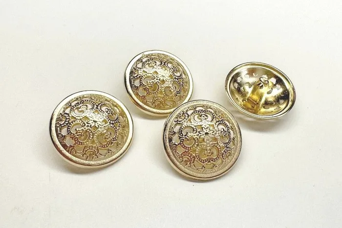 Гудзик металевий 23 мм Mertbutton, золото, SMB-7140-36-gold