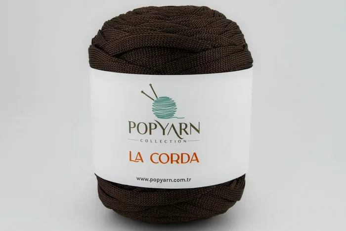 Пряжа La Corda 250гр/100м POPYARN, коричневий темний, 6195