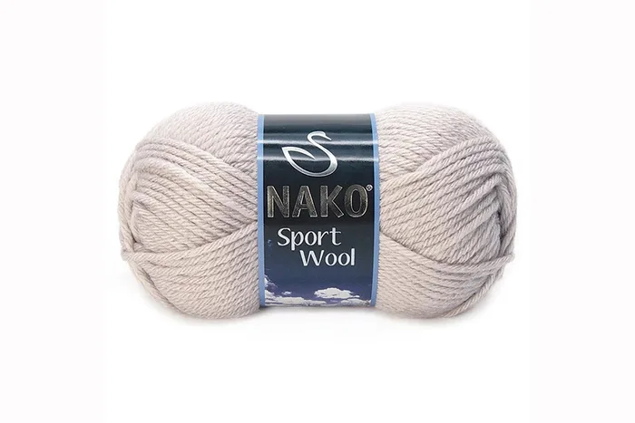 Пряжа Sport wool 100гр/120м NAKO, бежевий сірий світлий, 3079