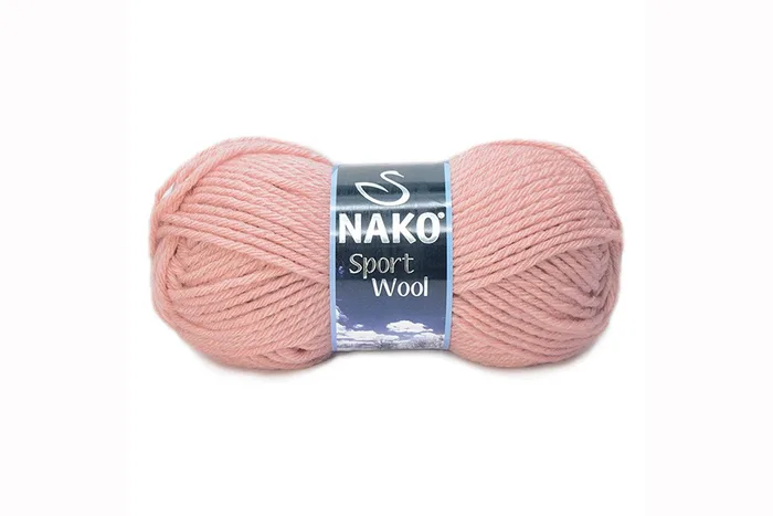 Пряжа Sport wool 100гр/120м NAKO, пудровий рожевий, 2406