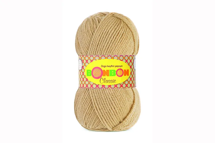Пряжа Bonbon classic 100гр/200м NAKO, бежевий золотистий, 98531