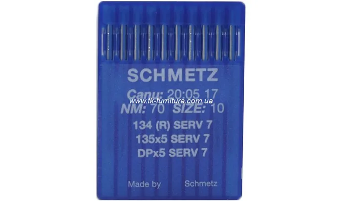 Голки DPx5 №70 (товста, кругле стандартне вістря), SCHMETZ