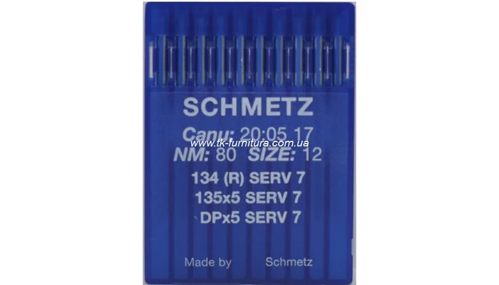 Голки DPx5 №80 (товста, кругле стандартне вістря), SCHMETZ