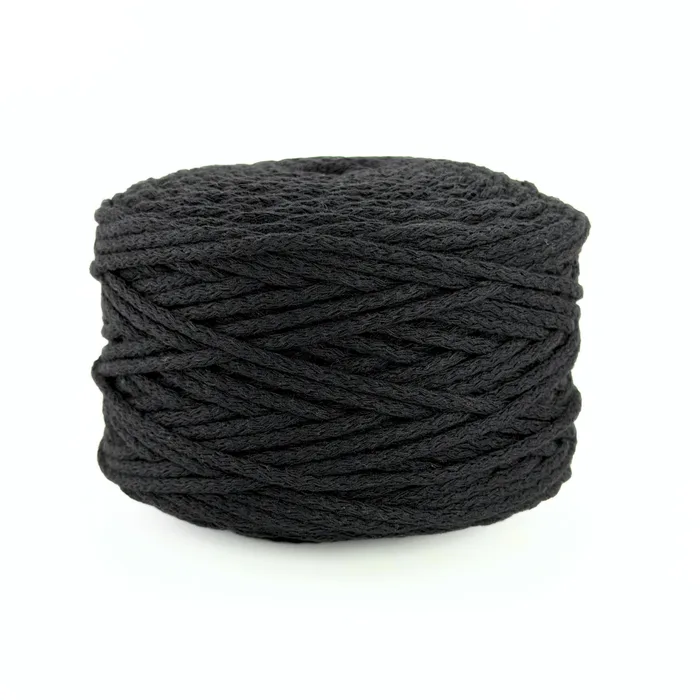 Пряжа "Macrame 3, 5", чорний, 0000