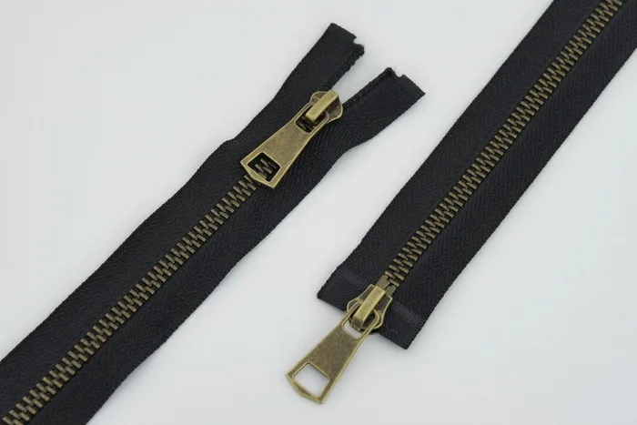 Блискавка T5, 2 замки, бронзовий, 90 см MH, чорний