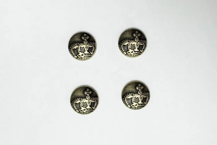 Гудзик 16 мм Mertbutton, стара латунь, 241e-28-bronz
