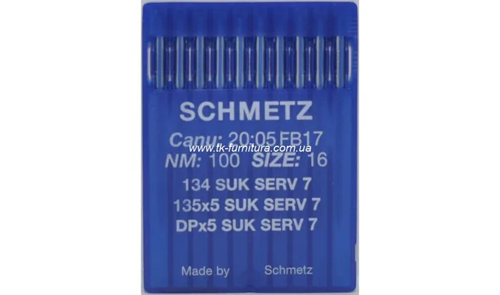 Голки DPx5 №100 (товста, сферичне тупе вістря), SCHMETZ