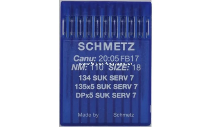 Голки DPx5 №110 (товста, сферичне тупе вістря), SCHMETZ