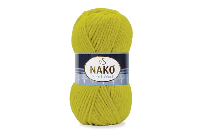 Пряжа Sport wool 100гр/120м NAKO, салатовий яскравий, 13872