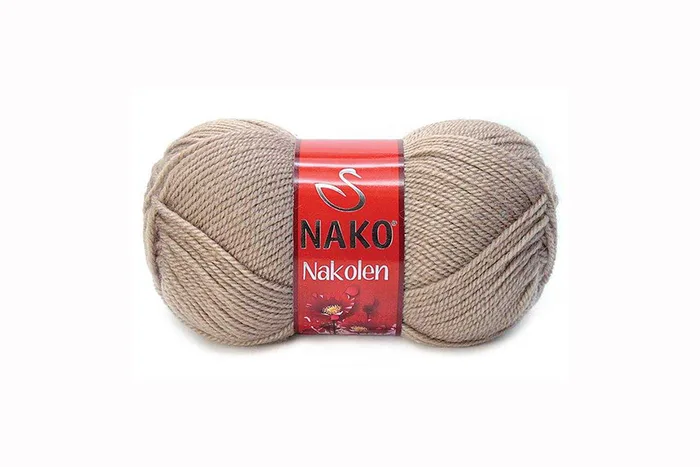Пряжа 100гр/210м Nakolen, бежевий сірий, 1199