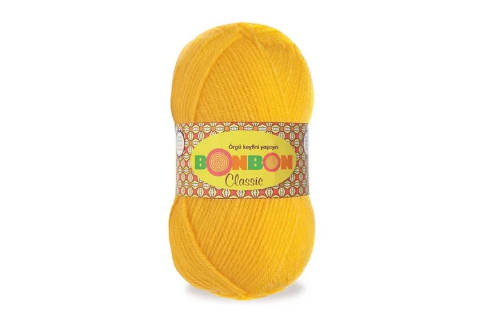 Пряжа Bonbon classic 100гр/200м NAKO, жовтий канарейковий, 98217