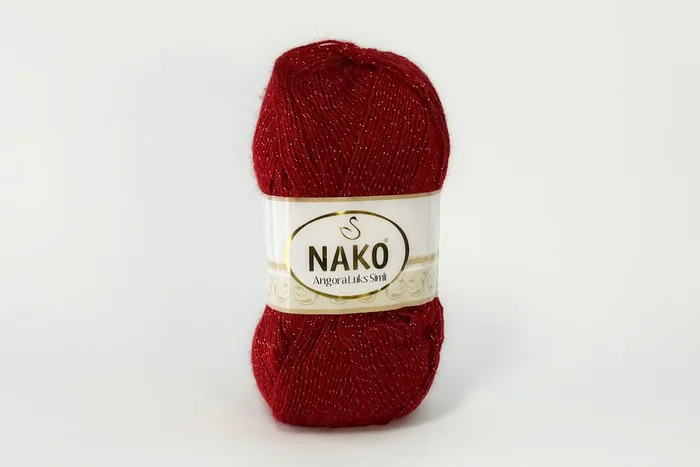 Пряжа 100гр/550м Angora Luks Simli, червоний яскравий, 1175