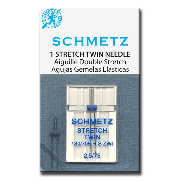 Голка подвійна 2.5 мм №75 для еластичних тканин STRETCH, SCHMETZ
