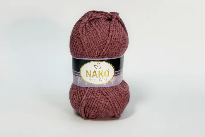 Пряжа Sport wool 100гр/120м NAKO, фрезовий рожевий темний, 327